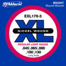 D'Addario EXL 170-5 Bass Guitar String Set Spokane sale Hoffman Music 019954151256