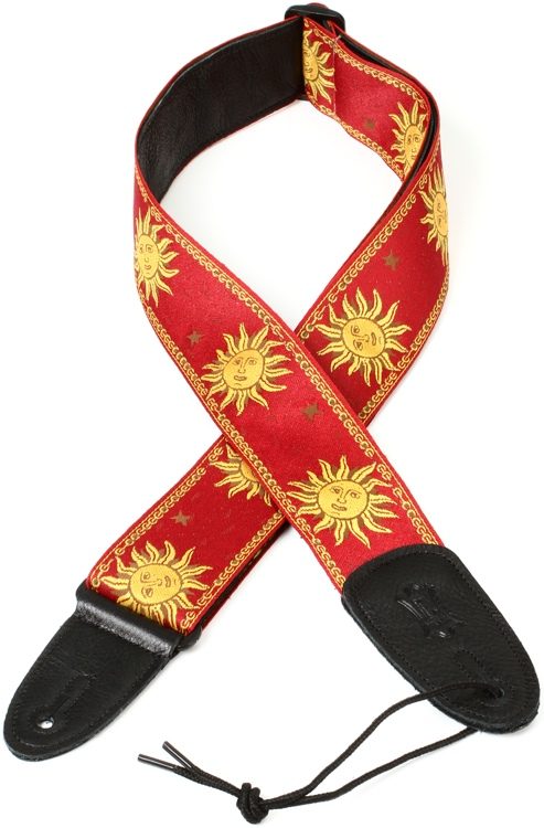 Levy's MPJG-SUN RED Guitar Strap Spokane sale Hoffman Music 734990253459