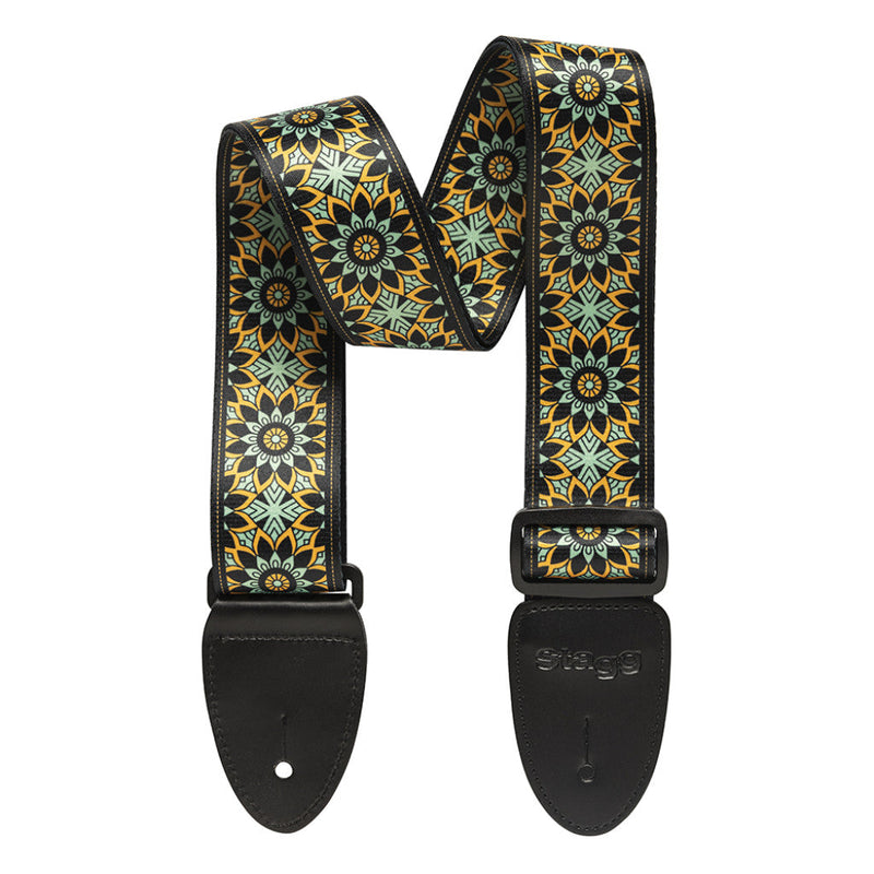 Stagg STE MANDALA GR Guitar Strap Spokane sale Hoffman Music 5414428267894